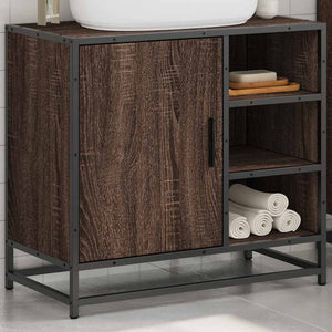 Mobile Lavabo Bagno Rovere Marrone 65x33x60cm Legno Multistrato 849288