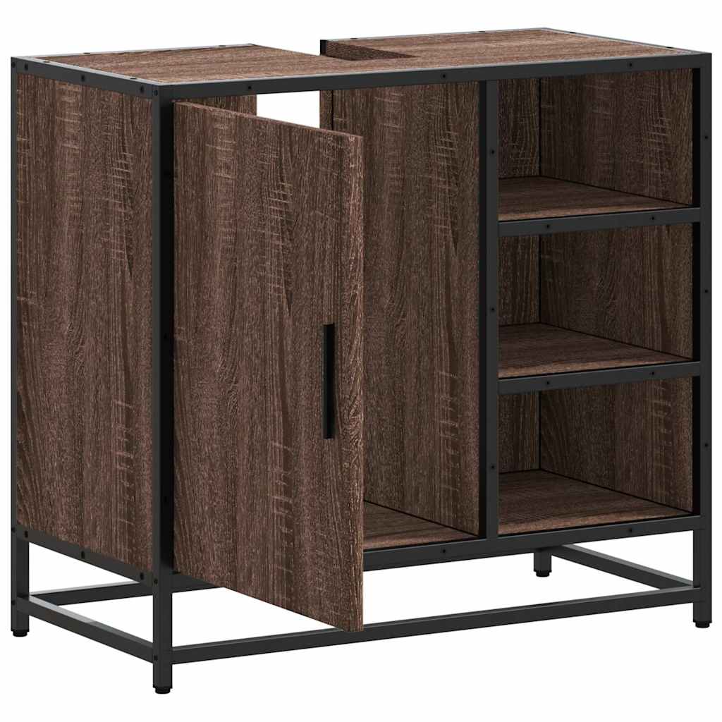 Mobile Lavabo Bagno Rovere Marrone 65x33x60cm Legno Multistrato 849288