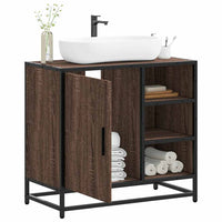 Mobile Lavabo Bagno-Armadietto da bagno Rovere Marrone 65x33x60cm Legno Multistrato 644228