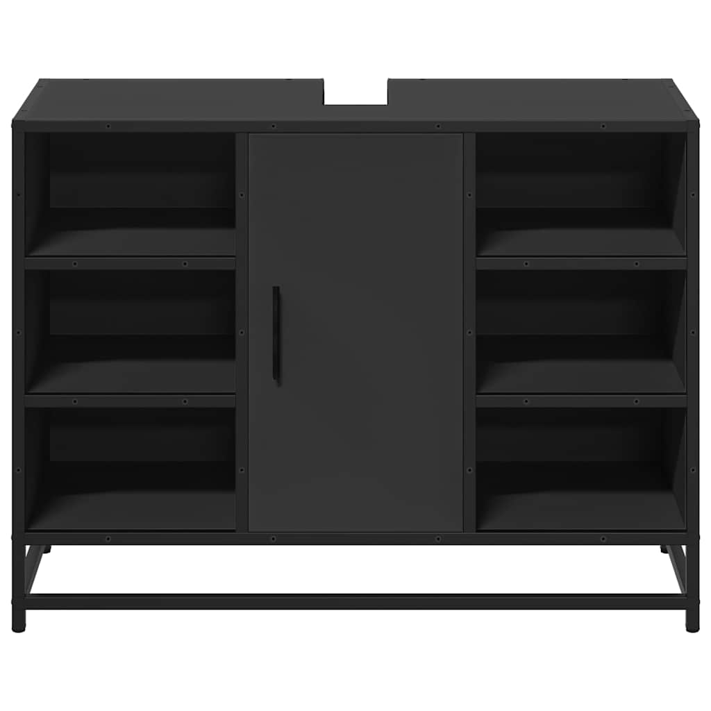 vidaXL Mobile Lavabo Bagno Nero 60x30x60 cm Legno Multistrato