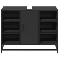 vidaXL Mobile Lavabo Bagno Nero 60x30x60 cm Legno Multistrato