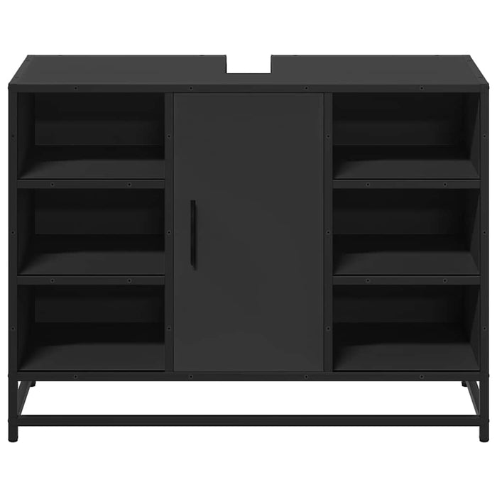 vidaXL Mobile Lavabo Bagno Nero 60x30x60 cm Legno Multistrato