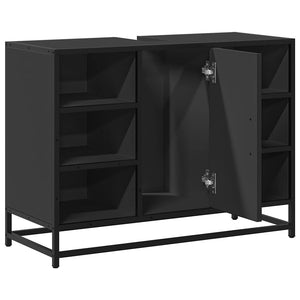 vidaXL Mobile Lavabo Bagno Nero 60x30x60 cm Legno Multistrato