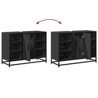 Mobile Lavabo Bagno Nero 60x30x60 cm Legno Multistrato 849289