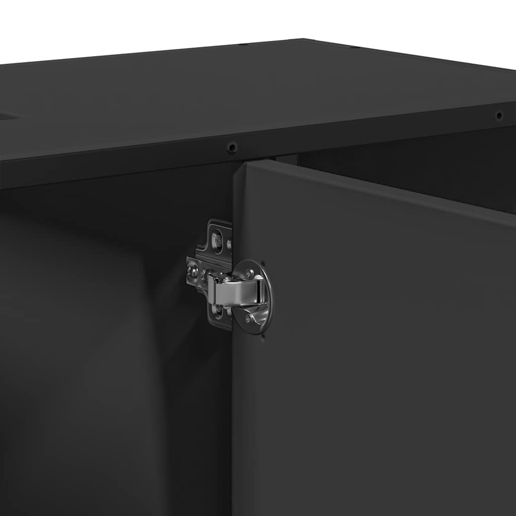 Mobile Lavabo Bagno Nero 60x30x60 cm Legno Multistrato 849289