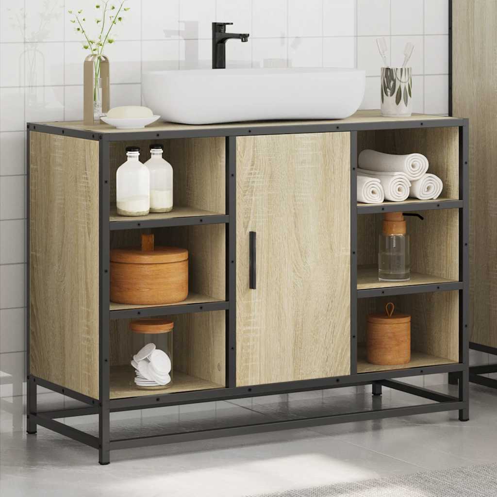 Mobile Lavabo Bagno Rovere Sonoma 60x30x60 cm Legno Multistrato