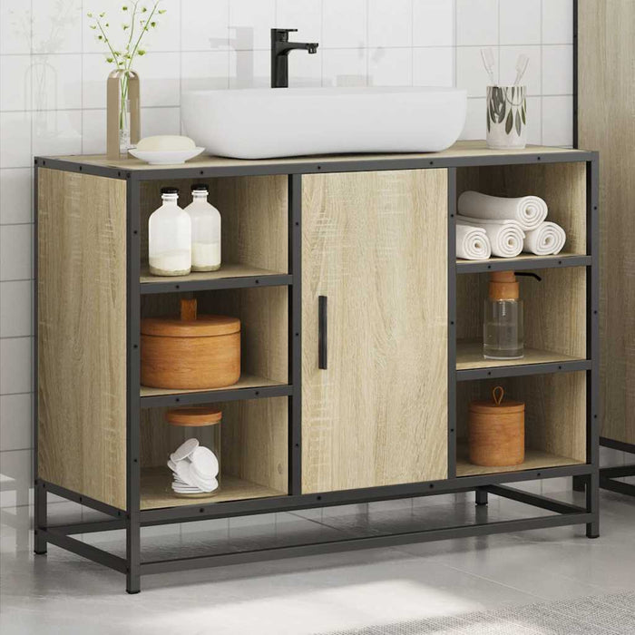 Mobile Lavabo Bagno Rovere Sonoma 60x30x60 cm Legno Multistrato