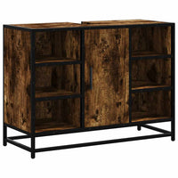 Mobile Lavabo Bagno-Armadietto da bagno Rovere Fumo 60x30x60 cm Legno Multistrato 215423