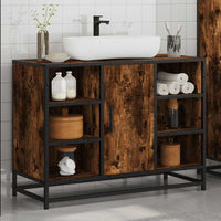 Mobile Lavabo Bagno Rovere Fumo 60x30x60 cm Legno Multistrato 849291