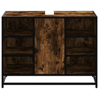 Mobile Lavabo Bagno-Armadietto da bagno Rovere Fumo 60x30x60 cm Legno Multistrato 215423