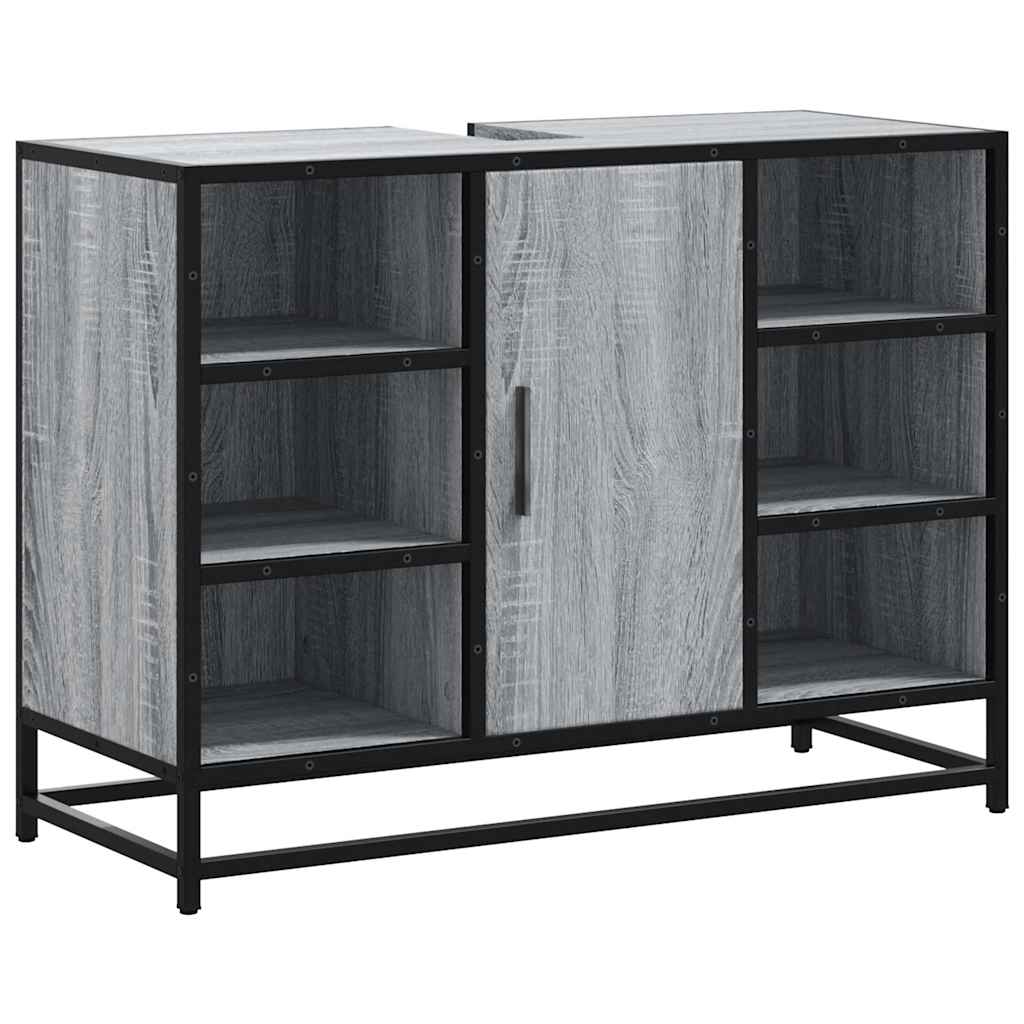 Mobile Lavabo Bagno Grigio Sonoma 60x30x60 cm Legno Multistrato