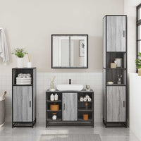 Mobile Lavabo Bagno Grigio Sonoma 60x30x60 cm Legno Multistrato 849292