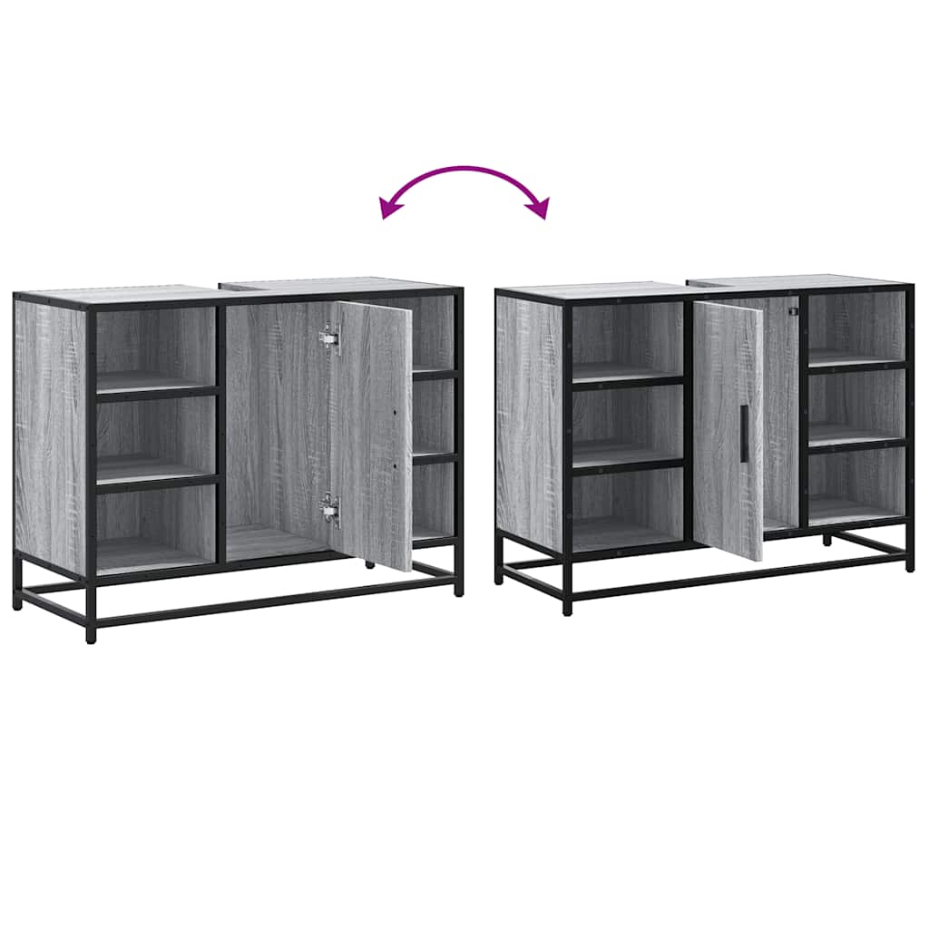 Mobile Lavabo Bagno Grigio Sonoma 60x30x60 cm Legno Multistrato 849292