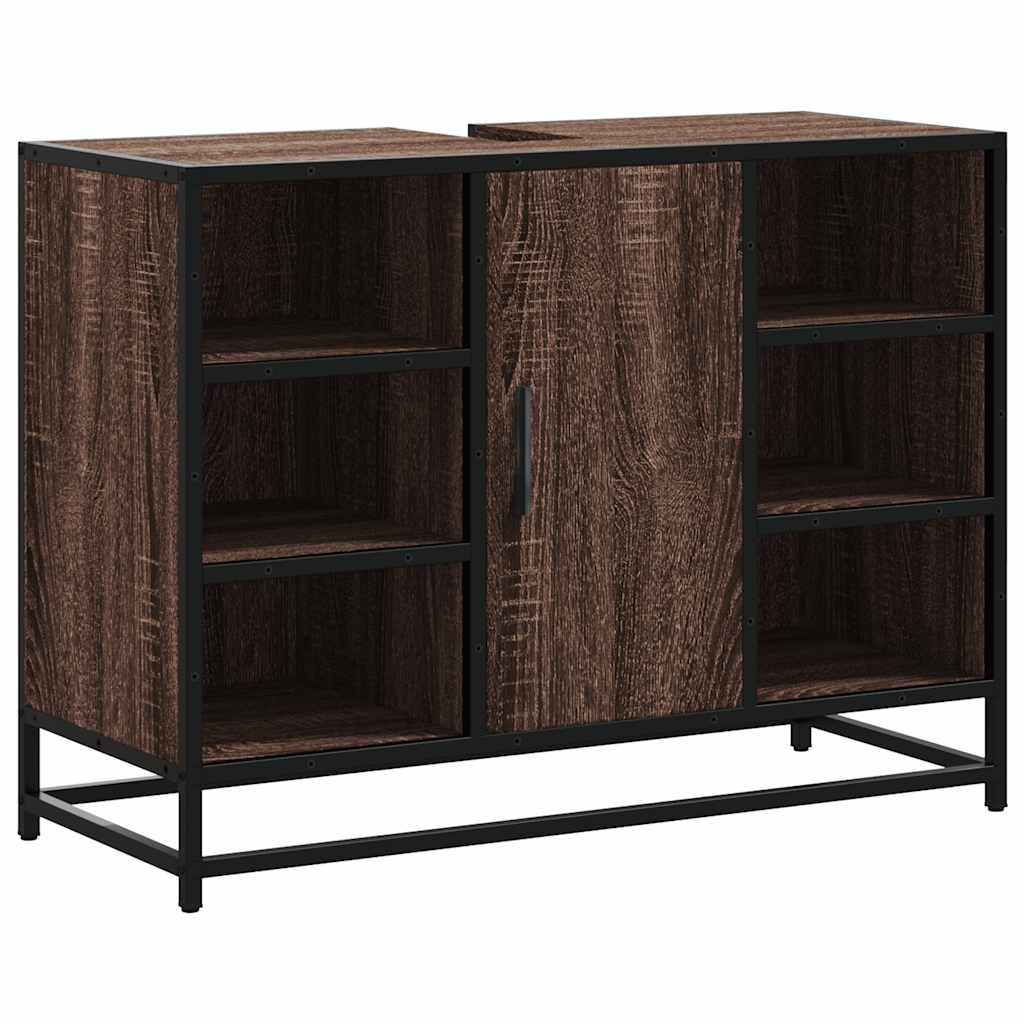 Mobile Lavabo Bagno Rovere Marrone 60x30x60cm Legno Multistrato