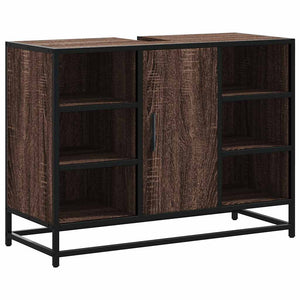 Mobile Lavabo Bagno Rovere Marrone 60x30x60cm Legno Multistrato
