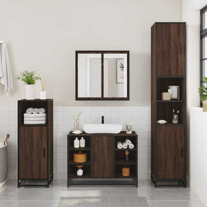 Mobile Lavabo Bagno-Armadietto da bagno Rovere Marrone 60x30x60cm Legno Multistrato 397522