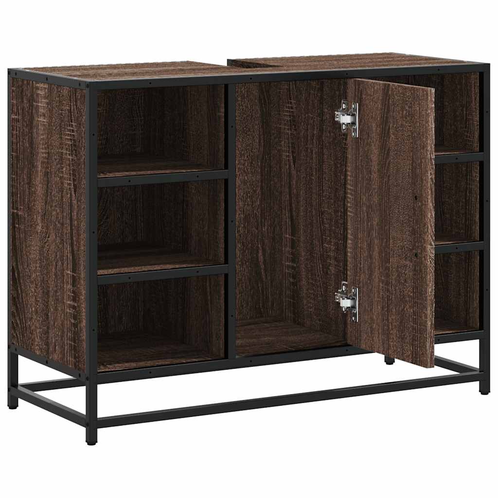 Mobile Lavabo Bagno-Armadietto da bagno Rovere Marrone 60x30x60cm Legno Multistrato 397522