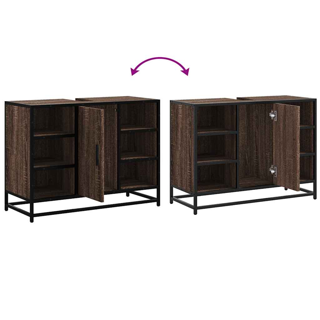 Mobile Lavabo Bagno Rovere Marrone 60x30x60cm Legno Multistrato