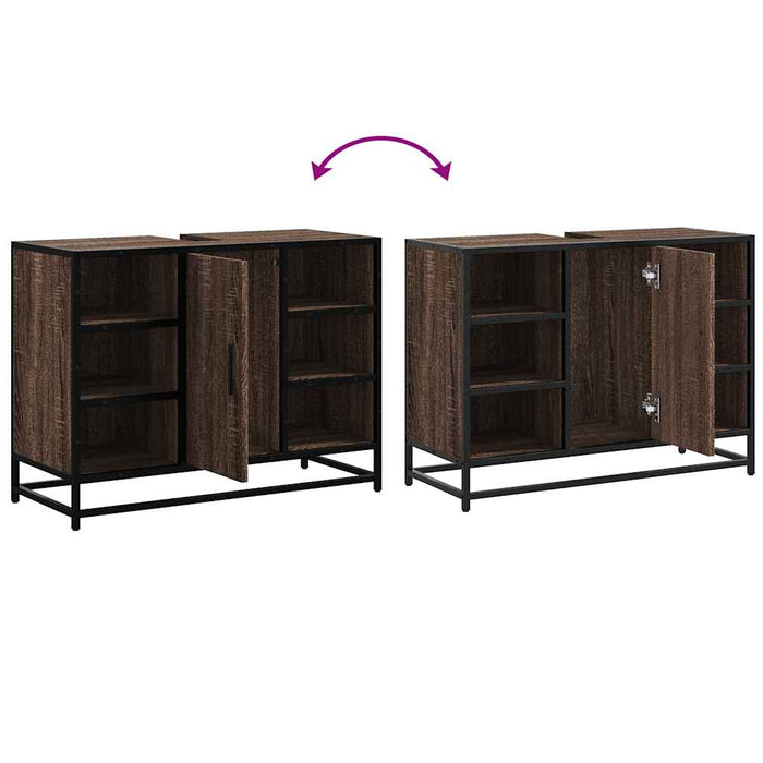 Mobile Lavabo Bagno Rovere Marrone 60x30x60cm Legno Multistrato