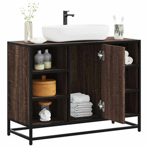 Mobile Lavabo Bagno-Armadietto da bagno Rovere Marrone 60x30x60cm Legno Multistrato 397522