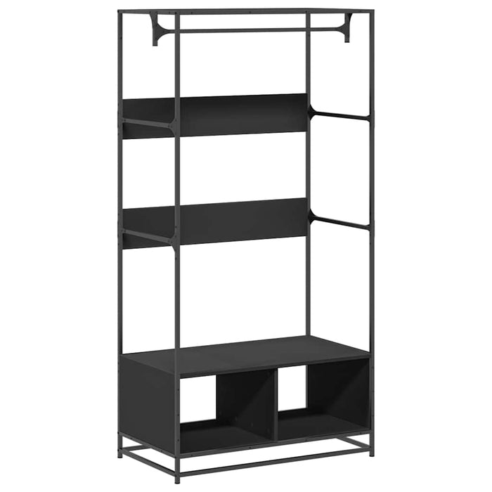 Armadio Nero 90x50x180 cm in Truciolato 849294