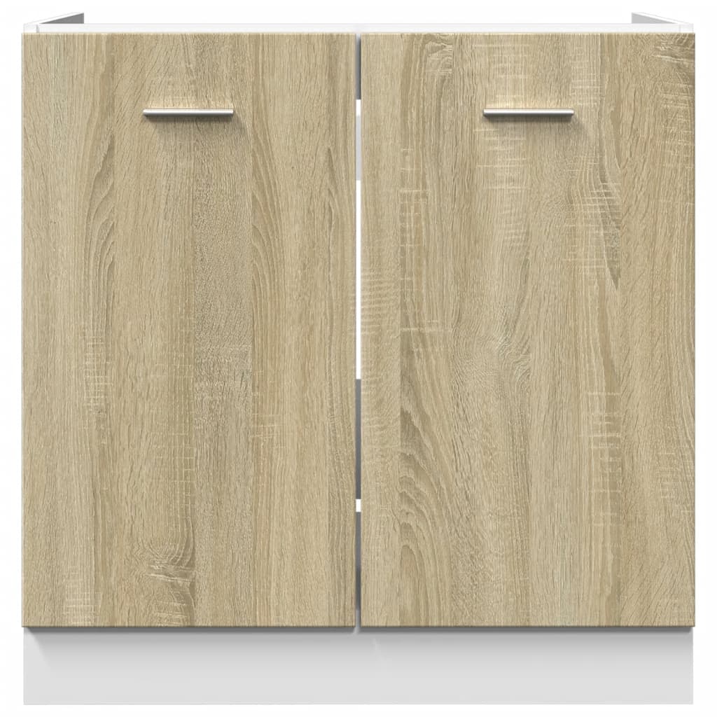 Mobile Sottolavello "Lyon"-Armadietto da bagno Rovere Sonoma 80x46x81,5