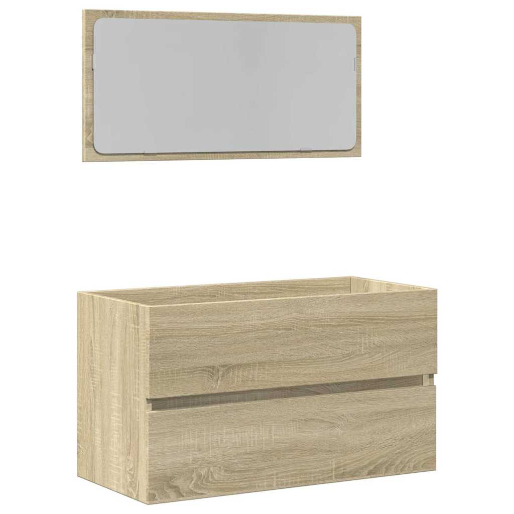 Mobile da Bagno con Specchio Rovere Sonoma 80x38,5x45 cm 849646