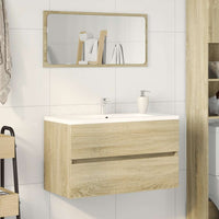Mobile da Bagno con Specchio Rovere Sonoma 80x38,5x45 cm