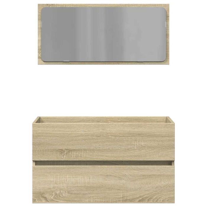 Mobile da Bagno con Specchio Rovere Sonoma 80x38,5x45 cm