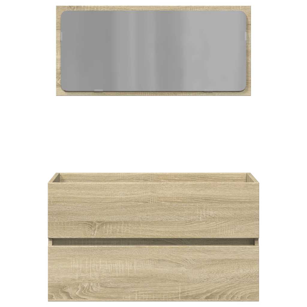 Mobile da Bagno con Specchio Rovere Sonoma 80x38,5x45 cm 849646