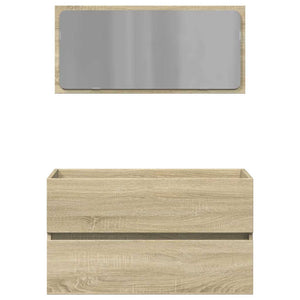 Mobile da Bagno con Specchio Rovere Sonoma 80x38,5x45 cm 849646