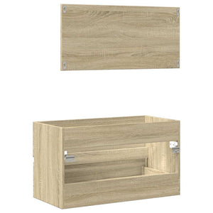 Mobile da Bagno con Specchio Rovere Sonoma 80x38,5x45 cm 849646
