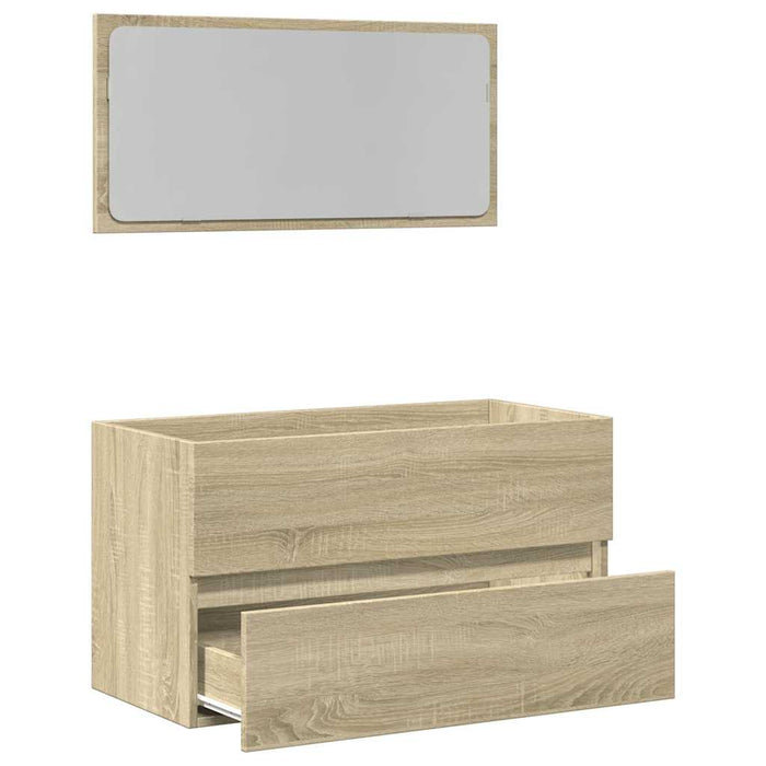 Mobile da Bagno con Specchio-Armadietto a Specchio da Bagno Rovere Sonoma 80x38,5x45 cm