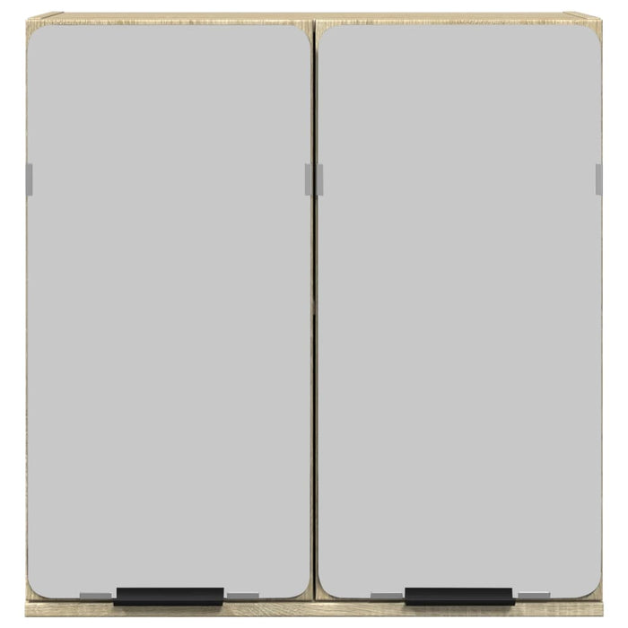 vidaXL Mobile Bagno con Specchio Rovere Sonoma 64,5x20x66,5 Truciolato