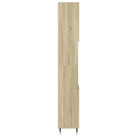 Armadietto da Bagno Rovere Sonoma 30x30x190cm Legno Multistrato