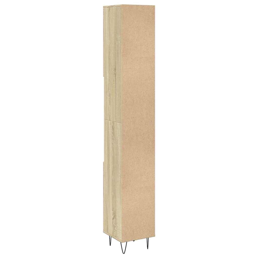 vidaXL Armadietto da Bagno Rovere Sonoma 30x30x190cm Legno Multistrato