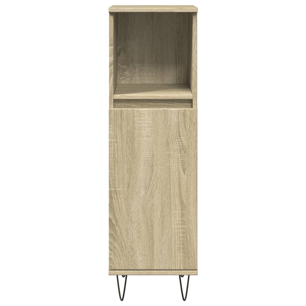 Armadietto da Bagno Rovere Sonoma 30x30x100cm Legno Multistrato 849671