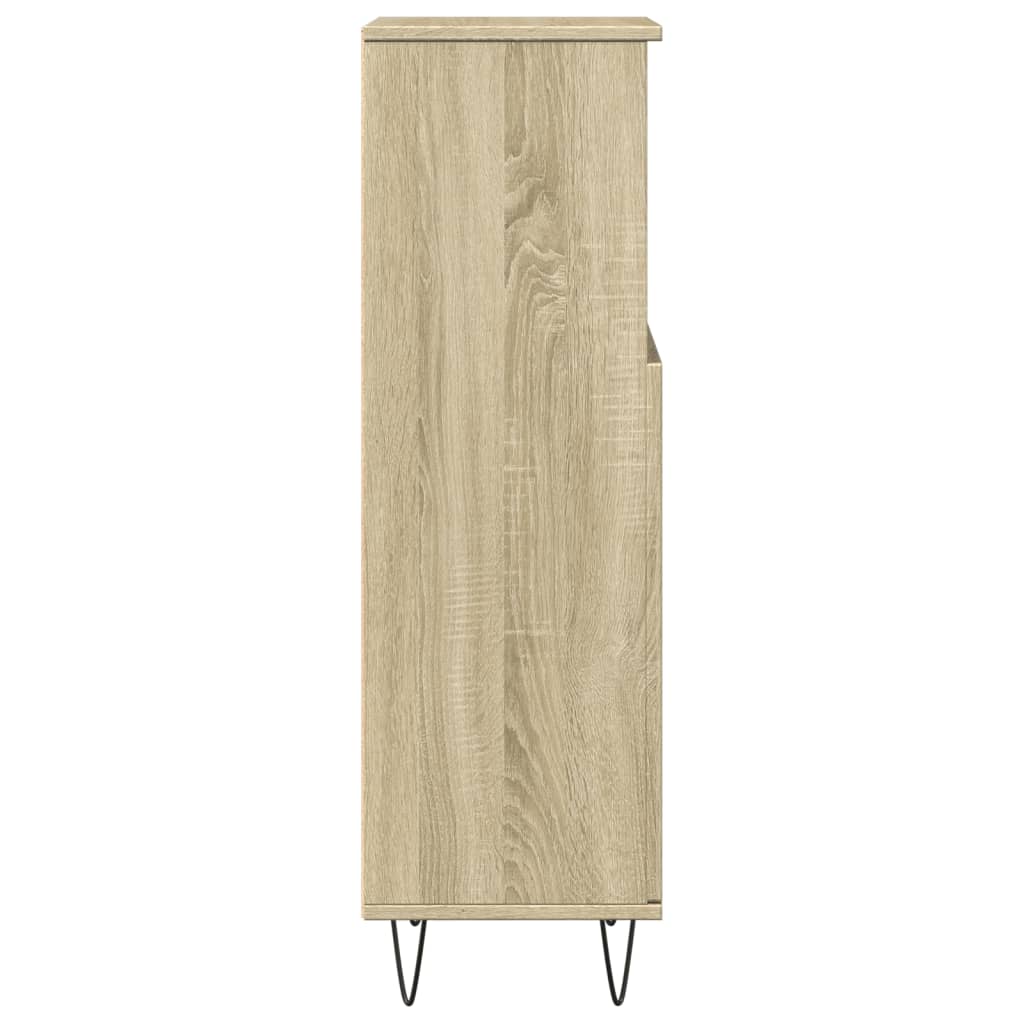 Armadietto da Bagno Rovere Sonoma 30x30x100cm Legno Multistrato 849671