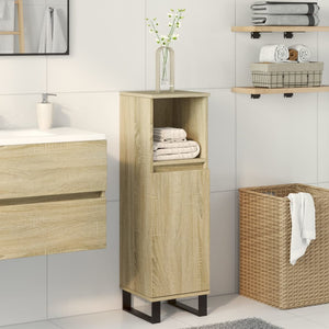 Armadietto da Bagno Rovere Sonoma 30x30x100cm Legno Multistrato 849672