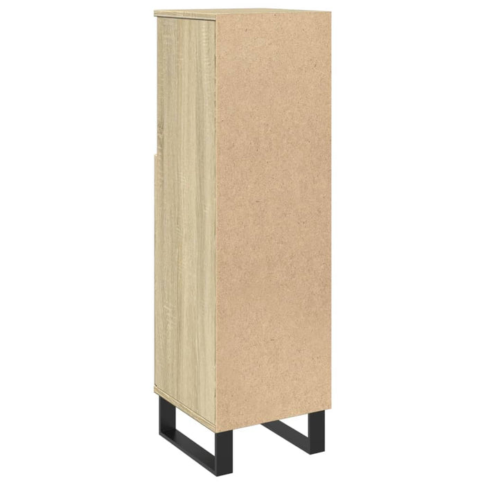 Armadietto da Bagno Rovere Sonoma 30x30x100cm Legno Multistrato