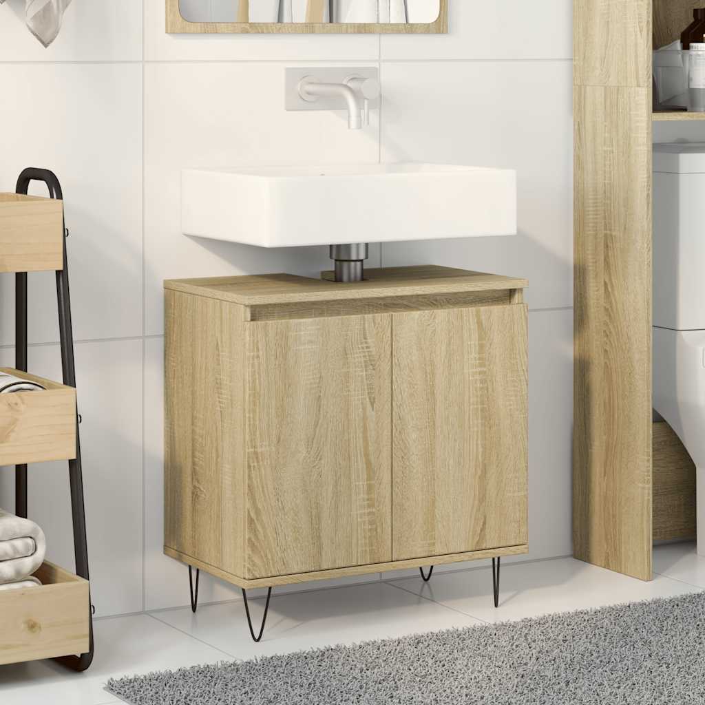 vidaXL Mobile da Bagno Rovere Sonoma 58x33x60 cm in Legno Multistrato
