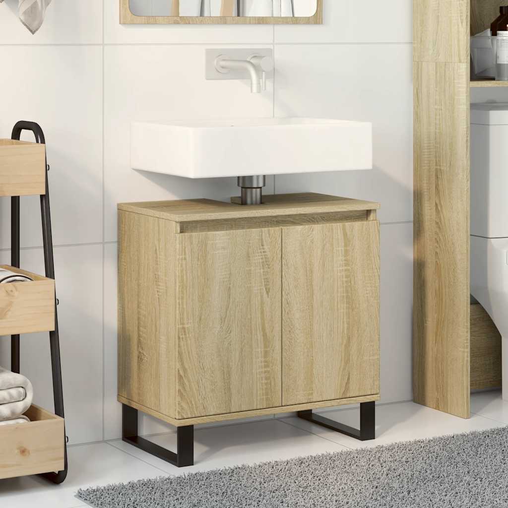 vidaXL Mobile da Bagno Rovere Sonoma 58x33x60 cm in Legno Multistrato