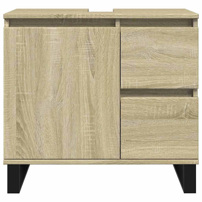 Armadietto da Bagno Rovere Sonoma 65x33x60 cm Legno Multistrato