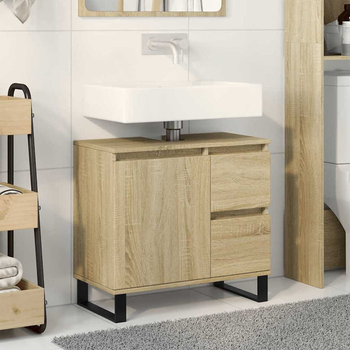 Armadietto da Bagno Rovere Sonoma 65x33x60 cm Legno Multistrato 849678