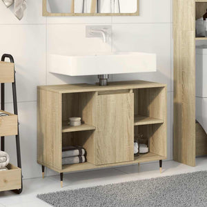 Mobile da Bagno Rovere Sonoma 80x33x60 cm in Legno Multistrato 849679