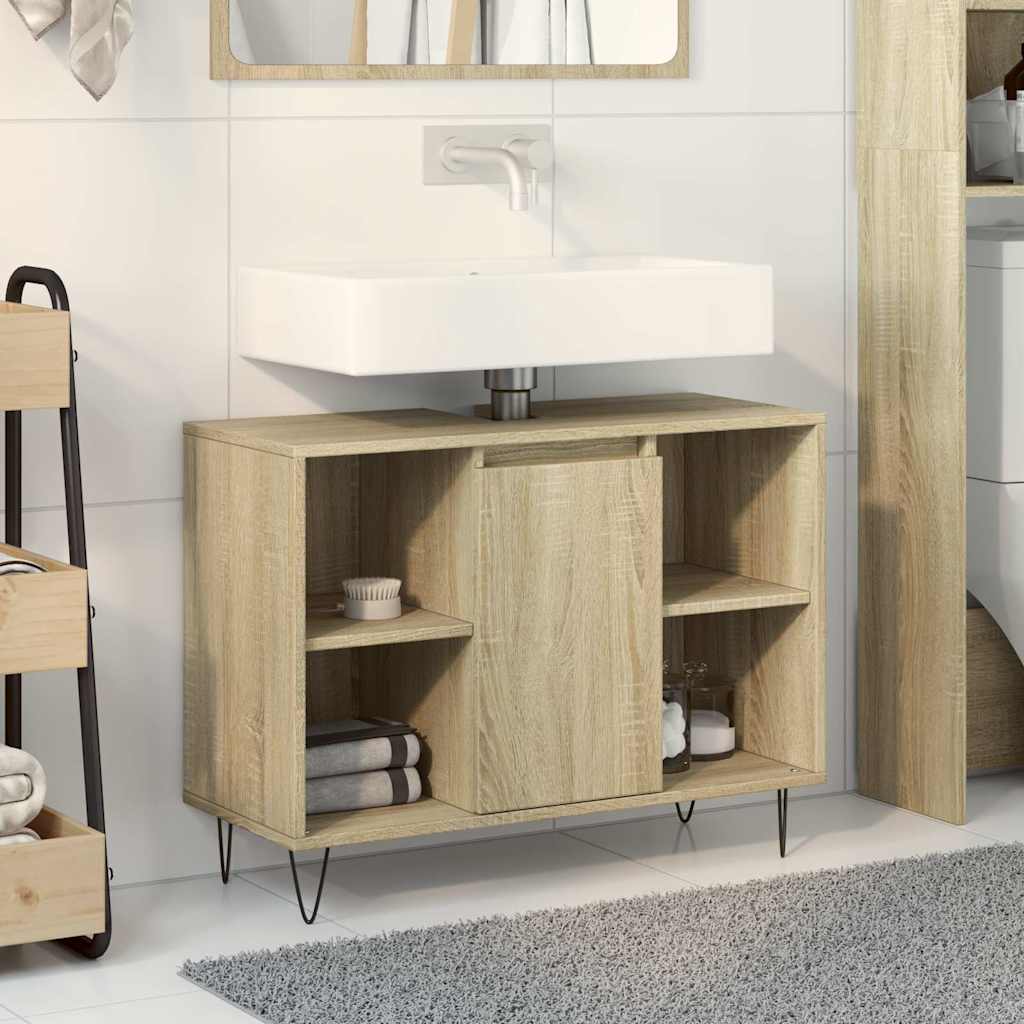 vidaXL Mobile da Bagno Rovere Sonoma 80x33x60 cm in Legno Multistrato
