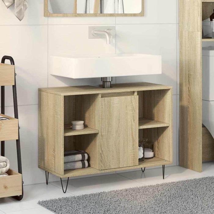 vidaXL Mobile da Bagno Rovere Sonoma 80x33x60 cm in Legno Multistrato