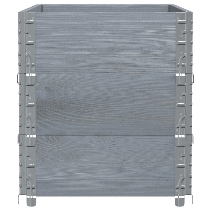 Paretali per Pallet 3pz Grigi 100x50cm Legno Massello di Pino 3295372