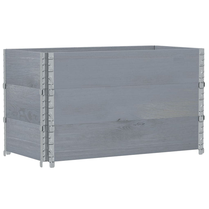 Paretali per Pallet 3pz Grigi 100x50cm Legno Massello di Pino 3295372