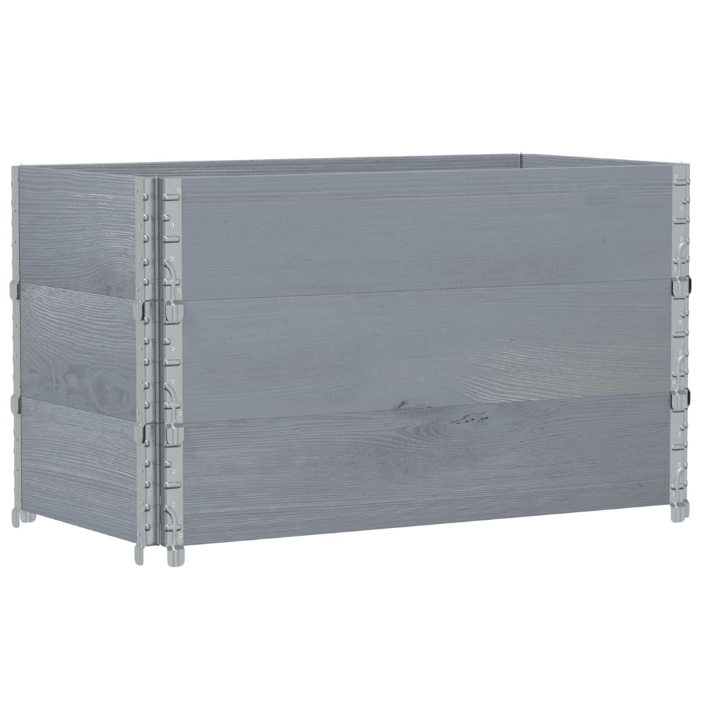 Paretali per Pallet 3pz Grigi 100x50cm Legno Massello di Pino 3295372